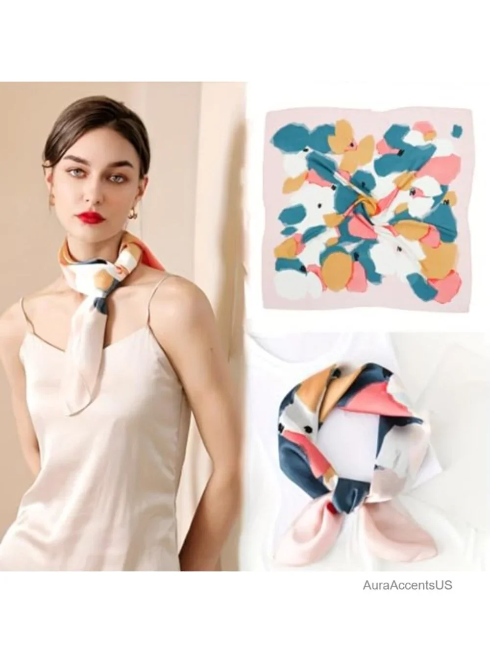 Square Satin Silk Feeling Fashion Scarf Bandana Headscarf 27''